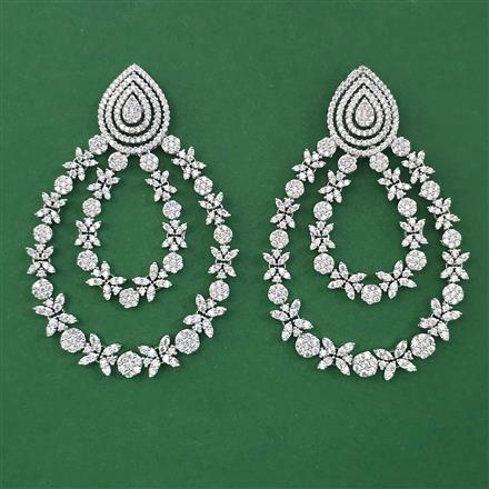 American Diamond Classic Earring with Rhodium Plating 2 Tone Plating Mehndi Plating Carat Plating