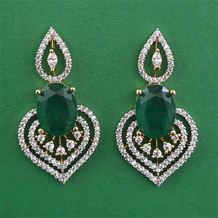 American Diamond Classic Earring with 2 Tone Plating