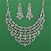 American Diamond Bridal Necklace with Rhodium Plating 2 Tone Plating Carat Plating