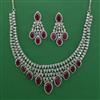 American Diamond Classic Necklace with Rhodium Plating