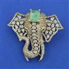 American Diamond Animal Brooch with Mehndi Plating