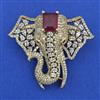 American Diamond Animal Brooch with Mehndi Plating