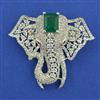 American Diamond Animal Brooch with Rhodium Plating