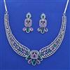 American Diamond Classic Necklace with Rhodium Plating