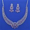 American Diamond Classic Necklace with Rhodium Plating