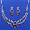 American Diamond Classic Necklace with Rhodium Plating