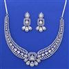 American Diamond Classic Necklace with Rhodium Plating