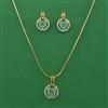 American Diamond Classic Pendant Set with 2 Tone Plating