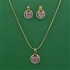 American Diamond Classic Pendant Set with 2 Tone Plating