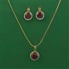 American Diamond Classic Pendant Set with 2 Tone Plating