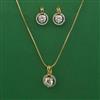 American Diamond Classic Pendant Set with 2 Tone Plating