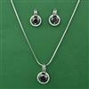 American Diamond Classic Pendant Set with Rhodium Plating