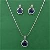 American Diamond Classic Pendant Set with Rhodium Plating