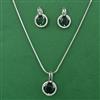 American Diamond Classic Pendant Set with Rhodium Plating