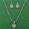 American Diamond Classic Pendant Set with Rhodium Plating