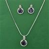 American Diamond Classic Pendant Set with Rhodium Plating