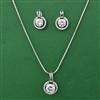 American Diamond Classic Pendant Set with Rhodium Plating