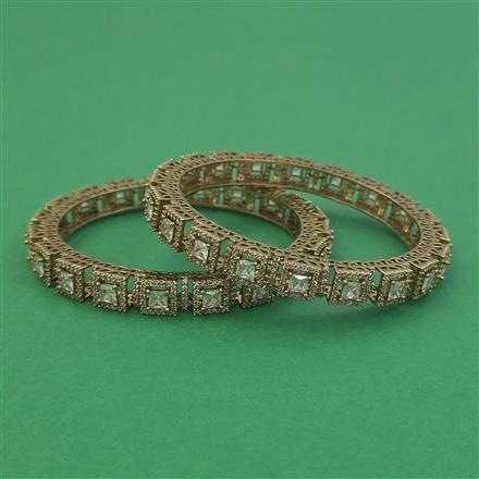 American Diamond Classic Bangles with Mehndi Plating