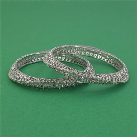 American Diamond Classic Bangles with Rhodium Plating