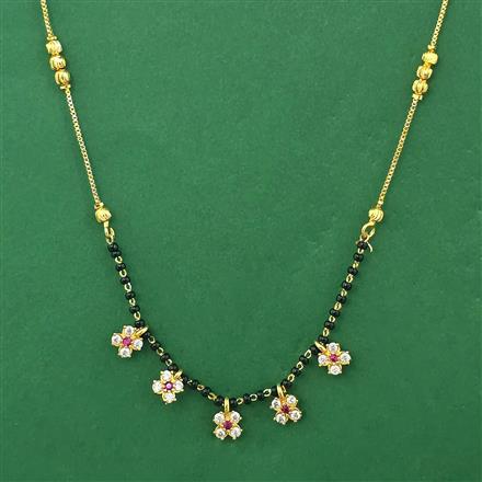 American Diamond Classic Mangalsutra With Gold Plating