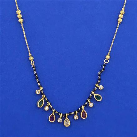 American Diamond Classic Mangalsutra With Gold Plating