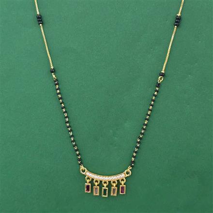 American Diamond Classic Mangalsutra With Gold Plating