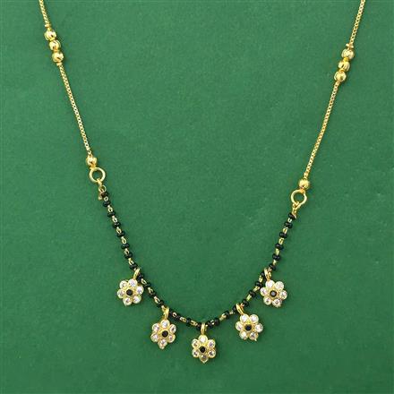American Diamond Classic Mangalsutra With Gold Plating