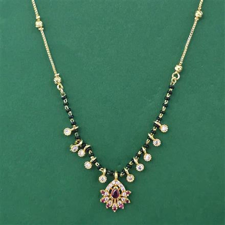 American Diamond Classic Mangalsutra With Gold Plating