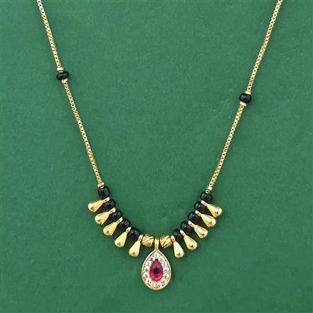 American Diamond Classic Mangalsutra With Gold Plating
