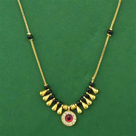 American Diamond Classic Mangalsutra With Gold Plating