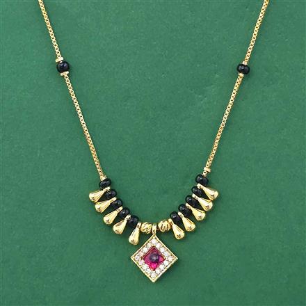 American Diamond Classic Mangalsutra With Gold Plating
