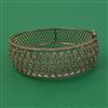 American Diamond Broad Kada with Rhodium Plating 2 Tone Plating Mehndi Plating
