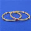American Diamond 2 Pc Classic Bangles with 2 Tone Plating