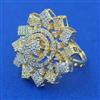 American Diamond Adjustable Ring with Rhodium Plating 2 Tone Plating Mehndi Plating