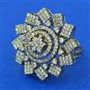 American Diamond Adjustable Ring with Rhodium Plating 2 Tone Plating Mehndi Plating