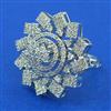 American Diamond Adjustable Ring with Rhodium Plating 2 Tone Plating Mehndi Plating