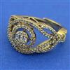 American Diamond Adjustable Ring with Rhodium Plating 2 Tone Plating Mehndi Plating