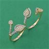 American Diamond Adjustable Ring with Rhodium Plating 2 Tone Plating Mehndi Plating