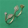 American Diamond Adjustable Ring with Rhodium Plating 2 Tone Plating Mehndi Plating