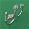 American Diamond Adjustable Ring with Rhodium Plating 2 Tone Plating Mehndi Plating