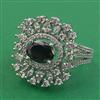American Diamond Adjustable Ring with Rhodium Plating