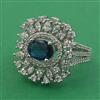 American Diamond Adjustable Ring with Rhodium Plating