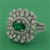 American Diamond Adjustable Ring with Rhodium Plating