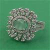 American Diamond Adjustable Ring with Rhodium Plating