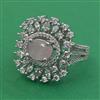 American Diamond Adjustable Ring with Rhodium Plating