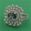 American Diamond Adjustable Ring with Rhodium Plating