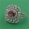 American Diamond Adjustable Ring with Rhodium Plating