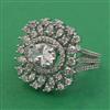 American Diamond Adjustable Ring with Rhodium Plating