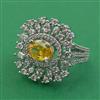 American Diamond Adjustable Ring with Rhodium Plating