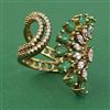 American Diamond Adjustable Ring with Mehndi Plating
